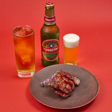 青島ビール小瓶 / 鉄観音ハイ / 十勝豚の炙りチャーシュー